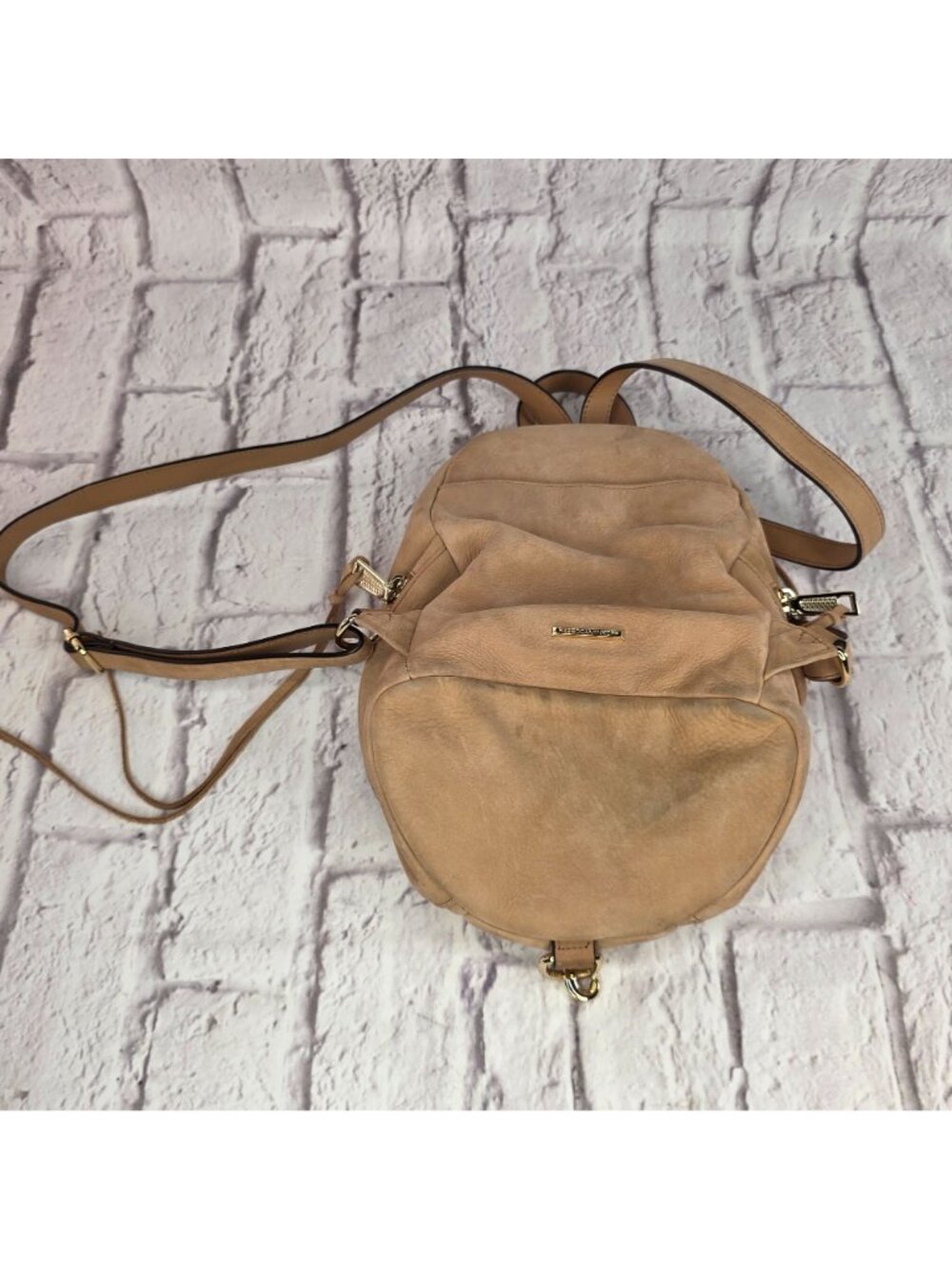 Rebecca Minkoff Julian Backpack Tan Brown Leather Gold Hardware - Picture 5 of 14